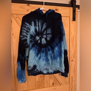 Black and blue tie dye sweatshirt